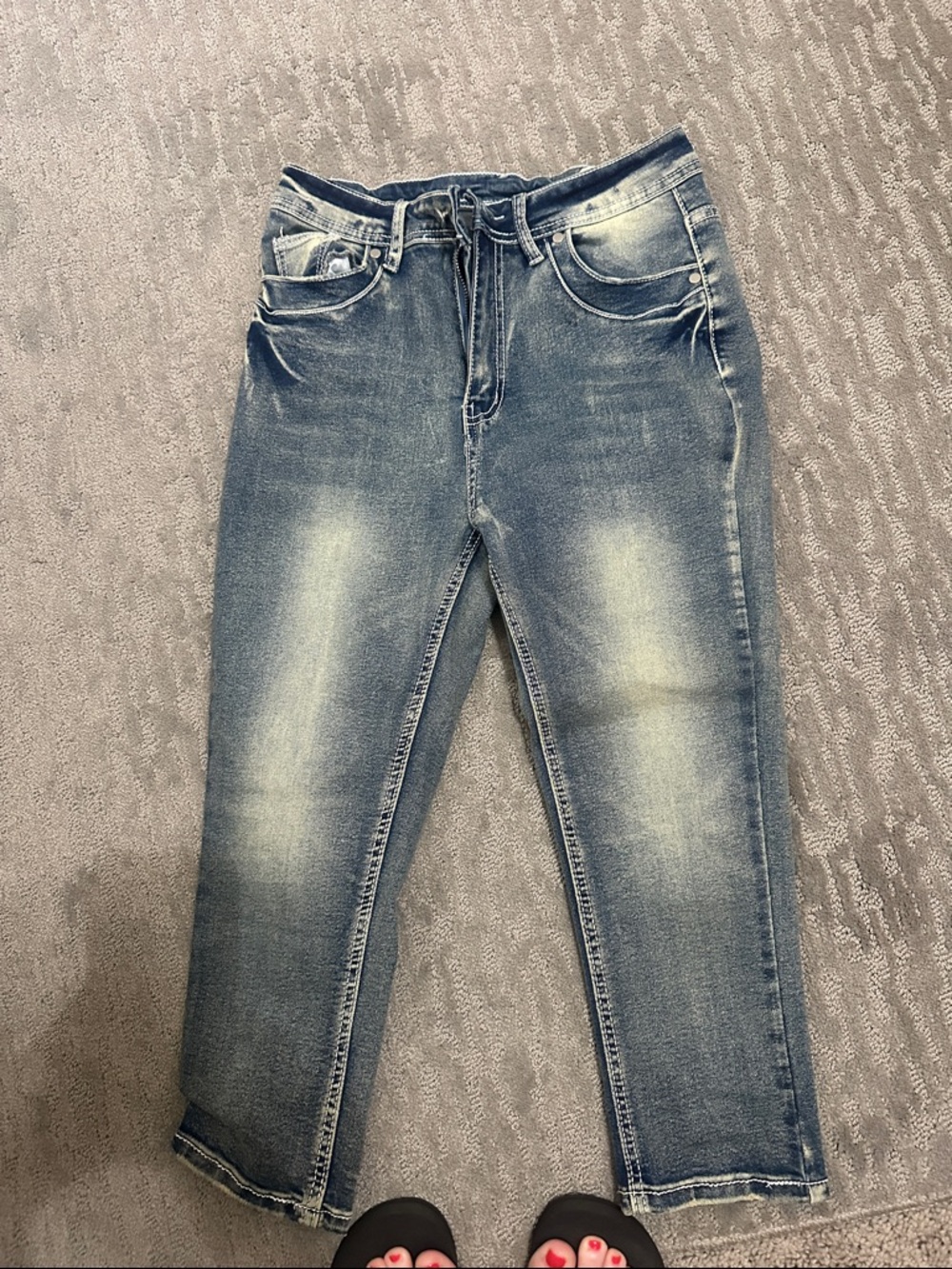 Classic Faded Blue Straight-Leg Jeans